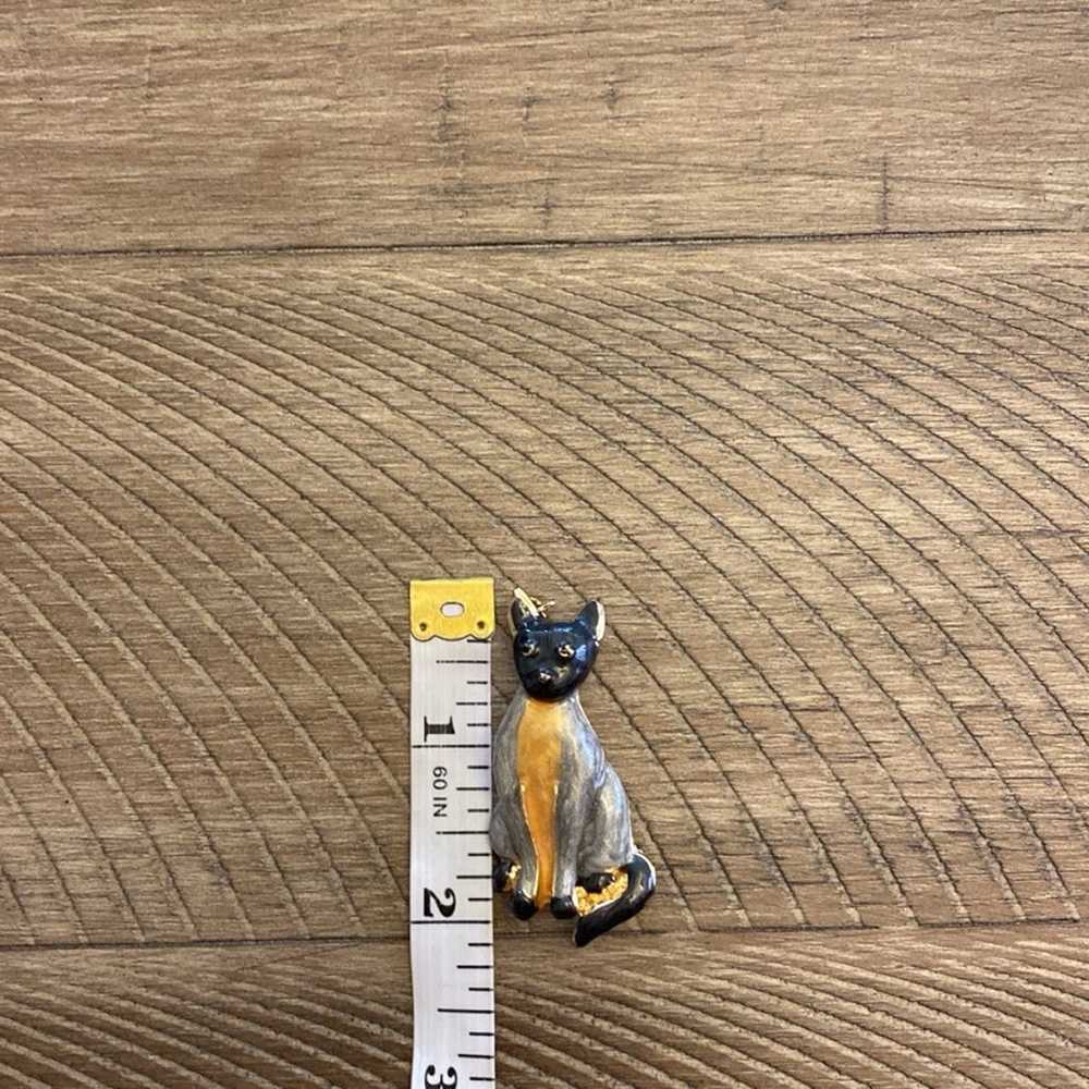 Vintage Enamel Cat Pin - image 3