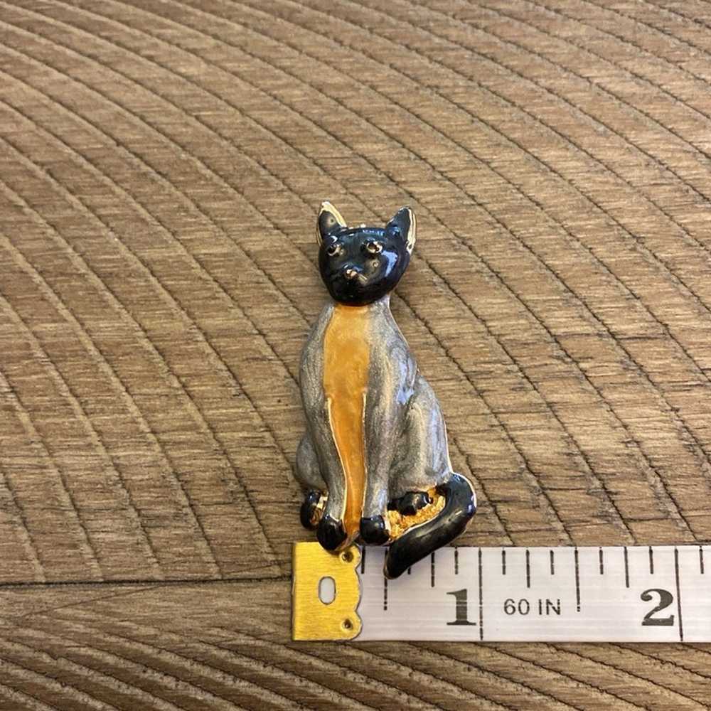 Vintage Enamel Cat Pin - image 4