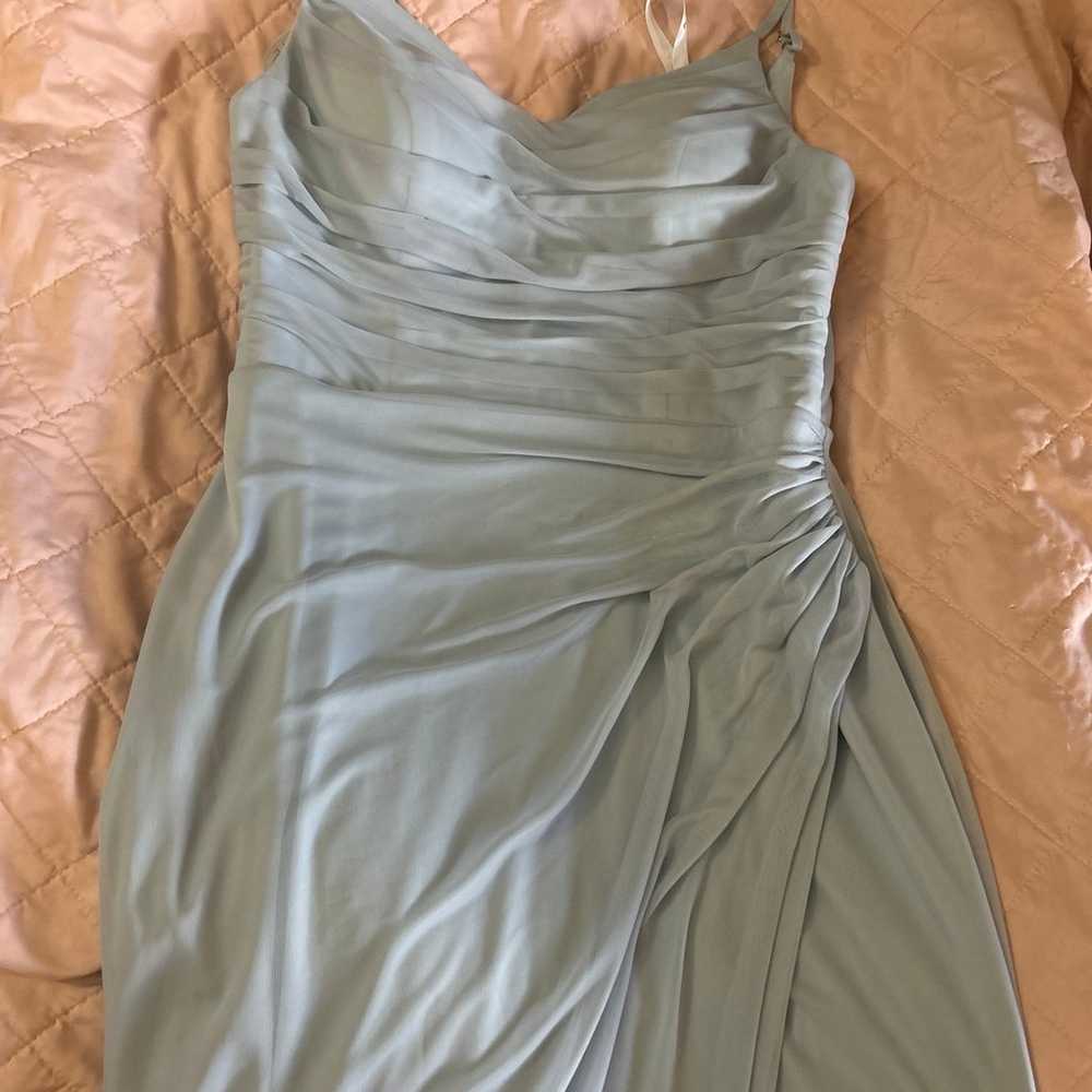 Azazie Bridesmaid Dress size 10 Deandra Mist - image 2