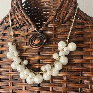 Vintage glass pearl bobble necklace