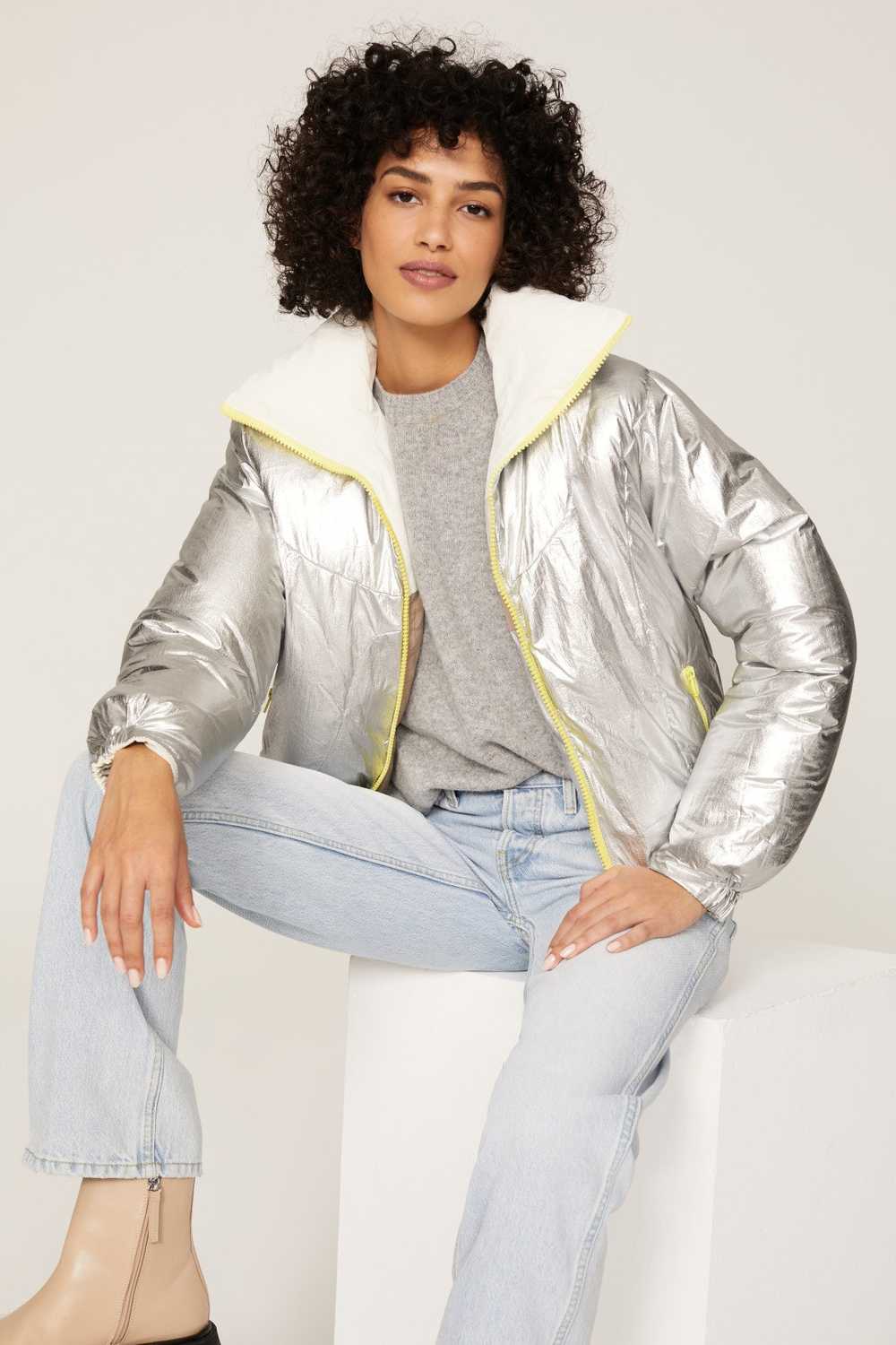 Dualist Reversible Metallic Puffer Jacket - image 4