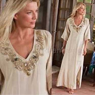 SOFT SURROUNDINGS Cape Cod Embellised Caftan Maxi 