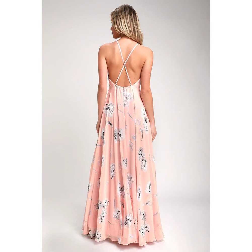 Lulus Eternal Joy Blush Pink Floral Maxi Sleevele… - image 2