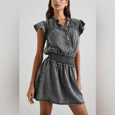 Rails Amina Dress Black Acid Wash size large