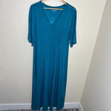 Soft Surroundings Teal Blue Maxi Dress Large