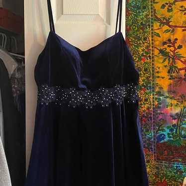 City Studio Dark blue velvet dress