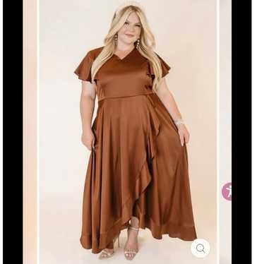 Ivy City brown satin dress - image 1