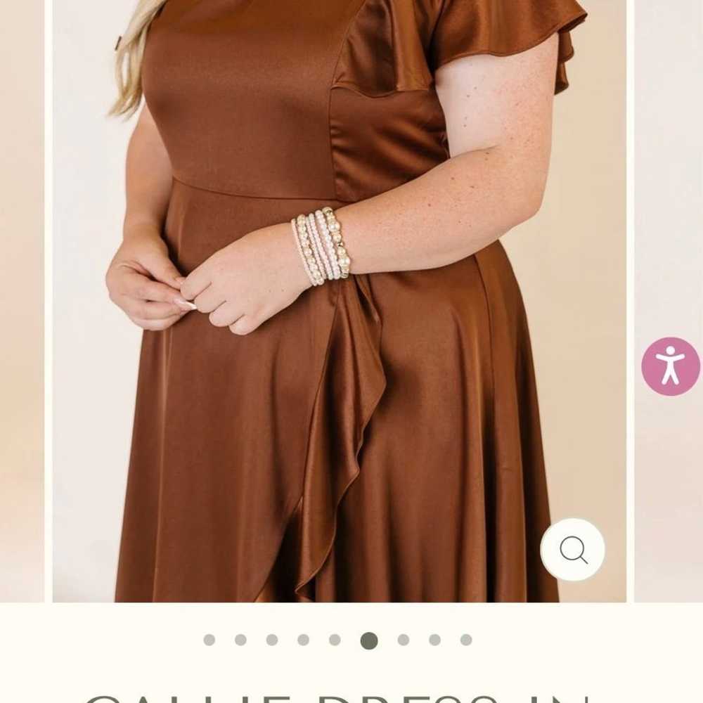 Ivy City brown satin dress - image 3