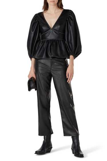 Staud Faux Leather Luna Top