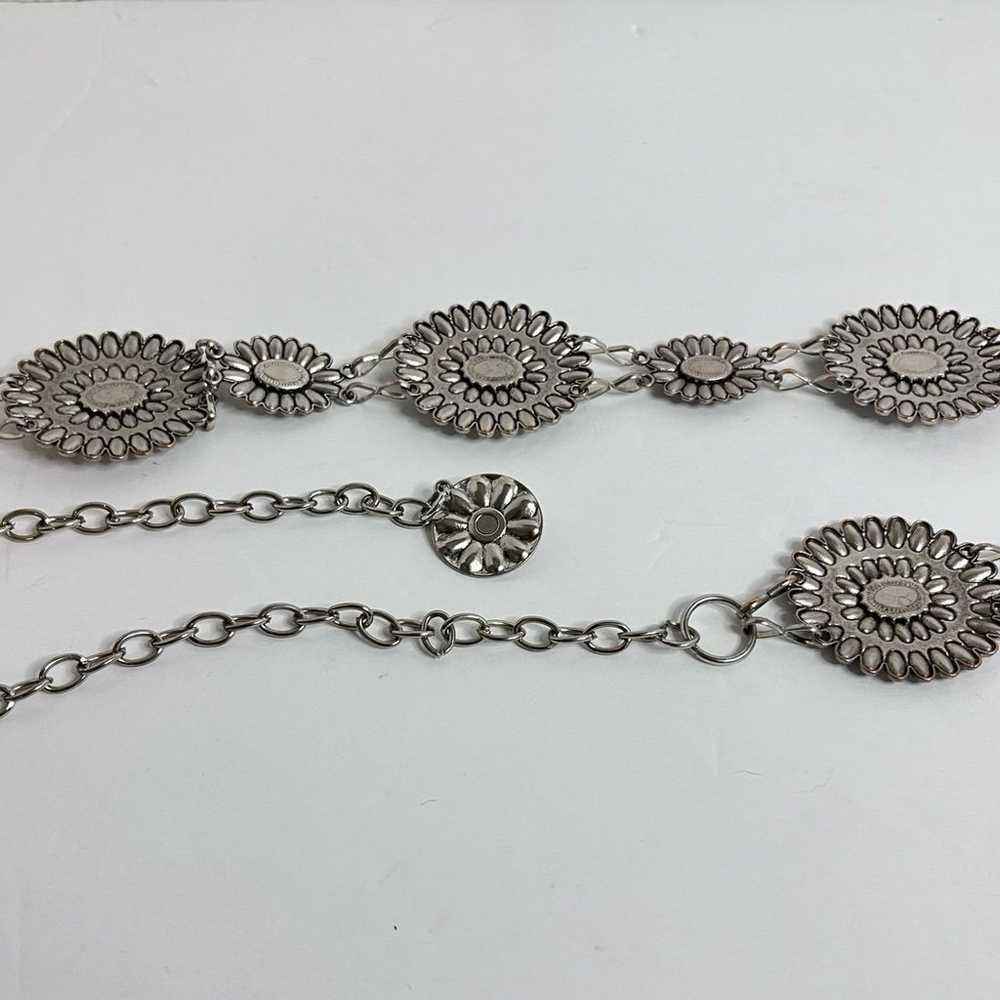 Silver Western Oval Concho Chain Belt - image 2