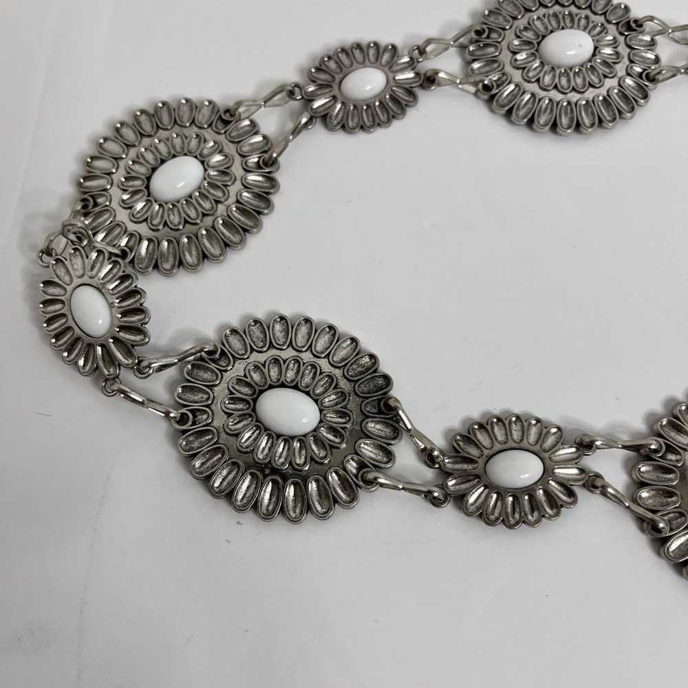 Silver Western Oval Concho Chain Belt - image 4