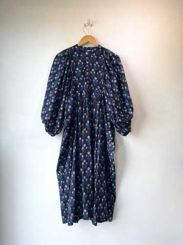 Cotton Conscious Blue & Black Floral Dress