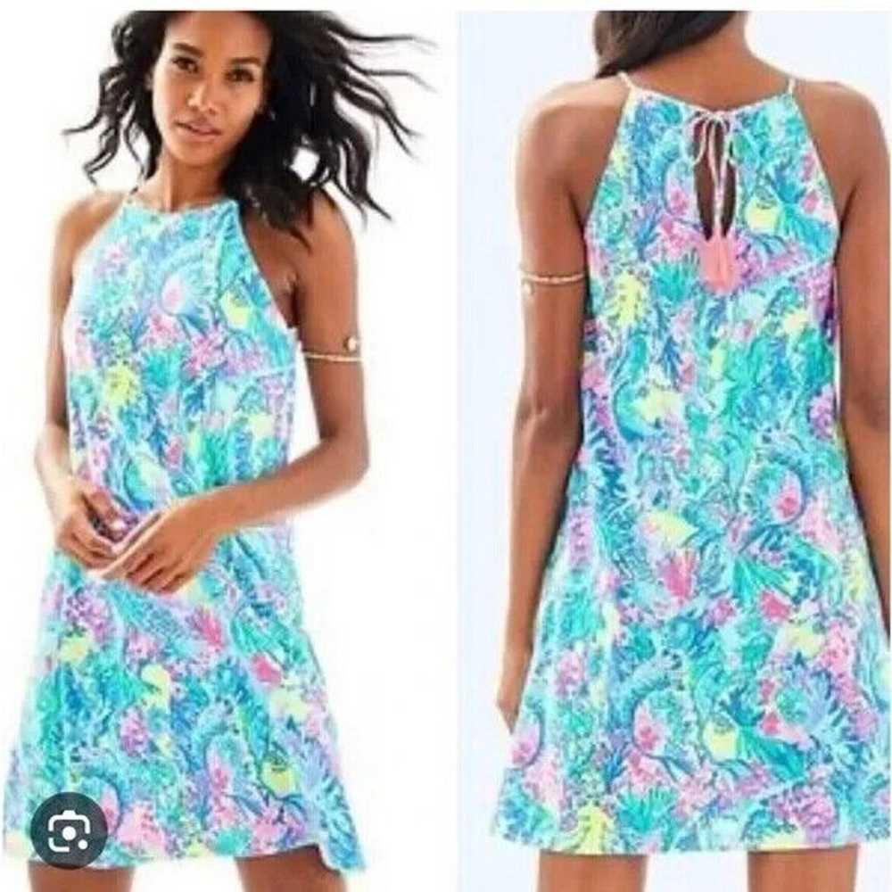 LILLY PULITZER Margot Dress Mermaid Cove Halter S… - image 3