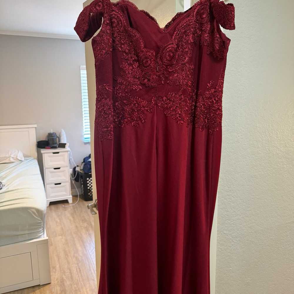 Off Shoulder Red Gown - image 2