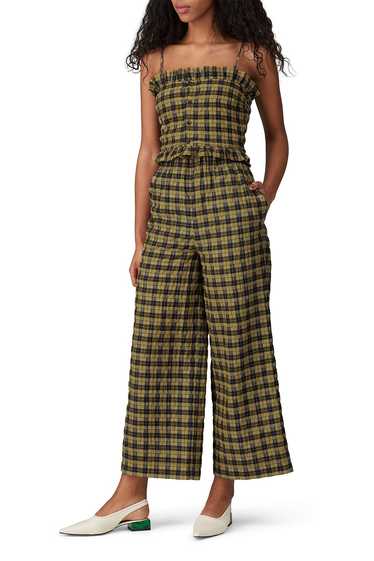 GANNI Plaid Straight Leg Pants