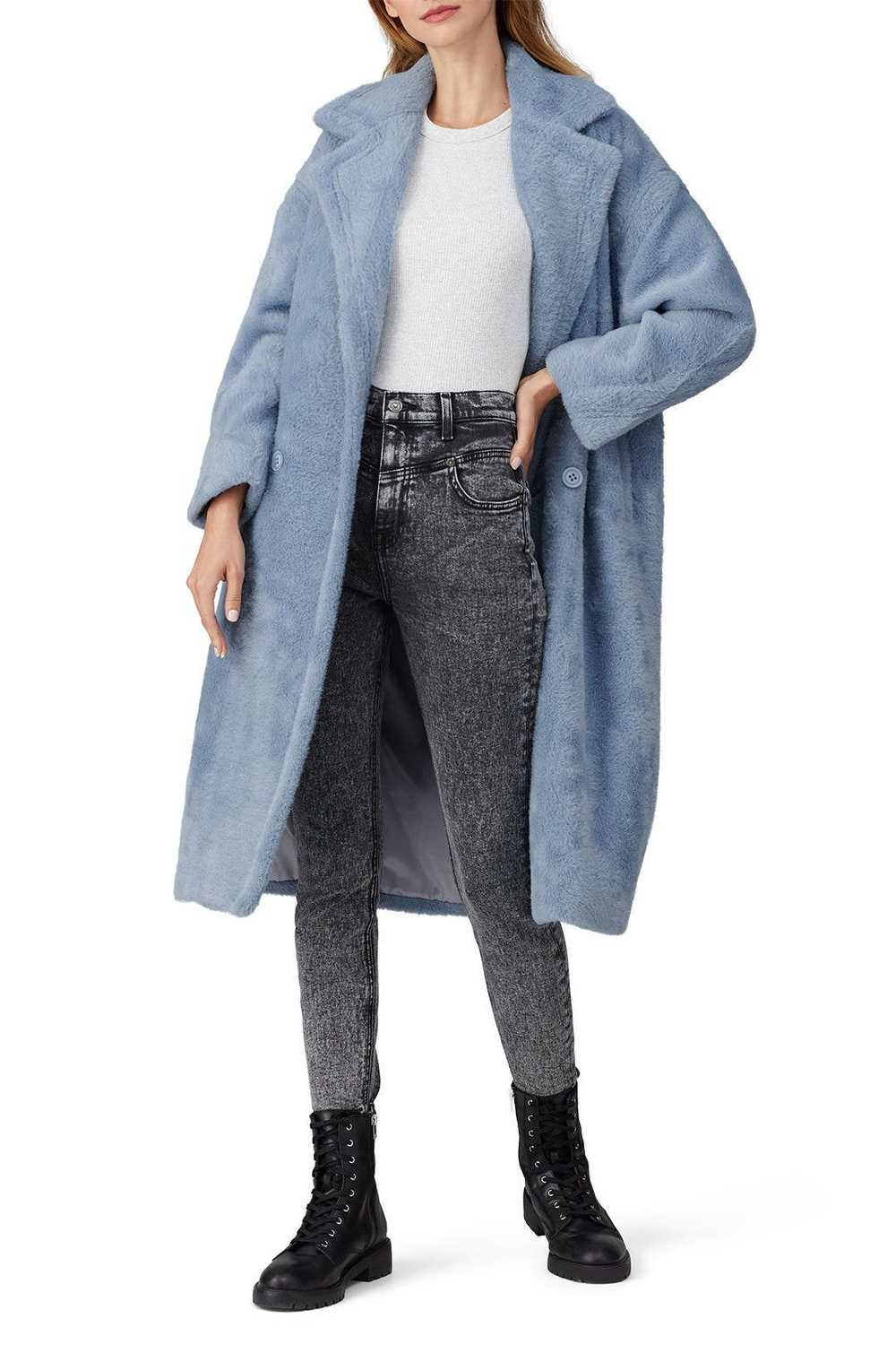 NOIZE Blue Estelle Faux Fur Coat - image 1