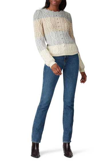 La Vie Rebecca Taylor Cable Striped Pullover