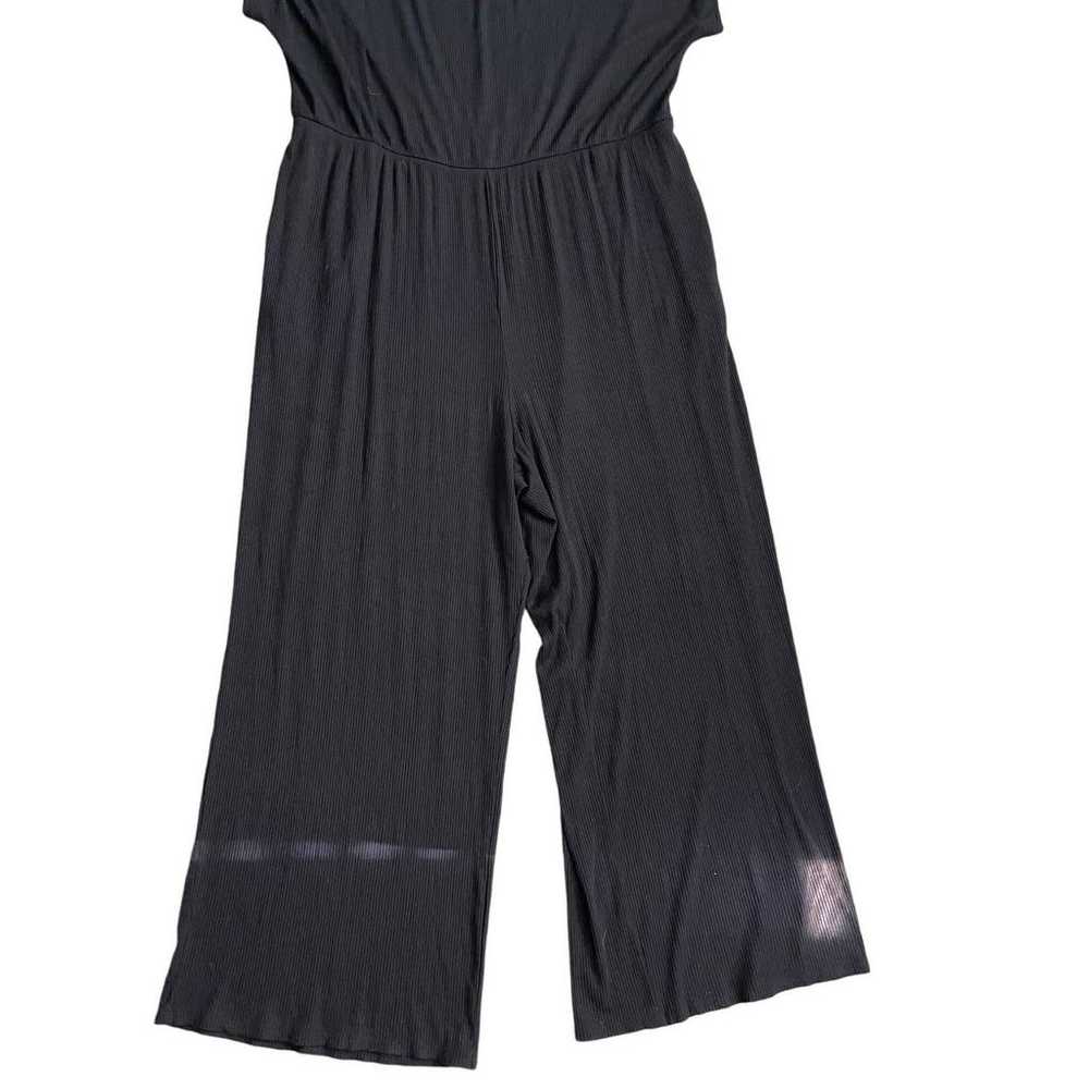 Lane Bryant Black Ribbed Stretchy Soft Wide Leg w… - image 3