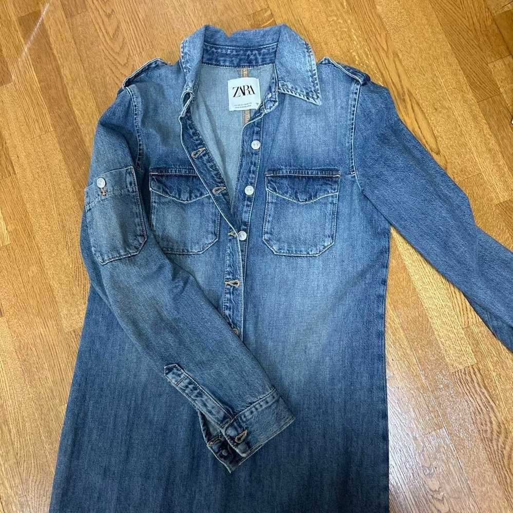 ZARA Denim Shirt Dress Long Sleeve - image 4