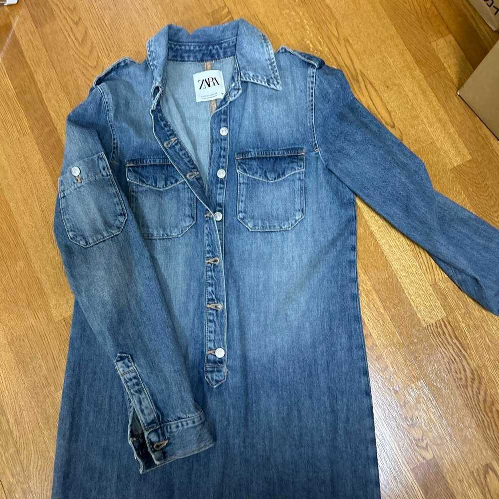 ZARA Denim Shirt Dress Long Sleeve - image 5