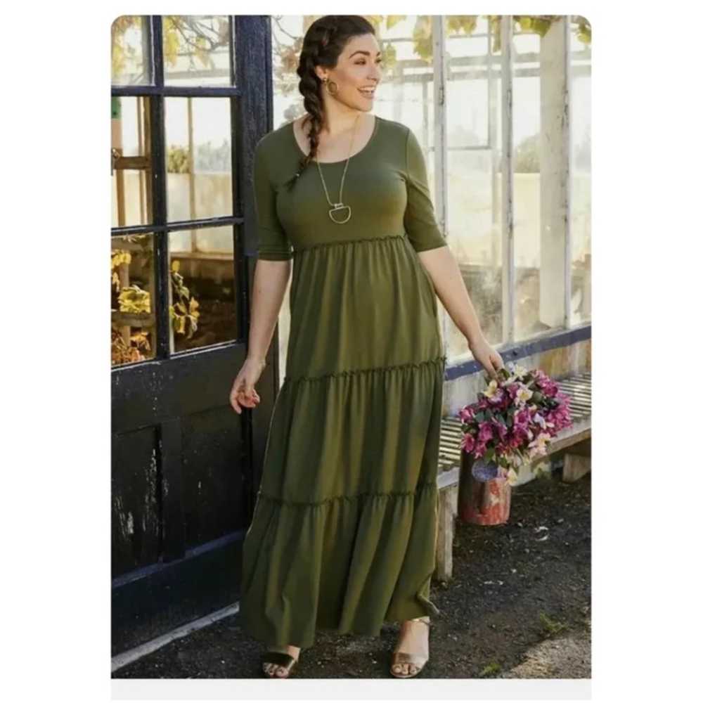 MATILDA JANE OLIVE MAXI DRESS SMALL - image 1