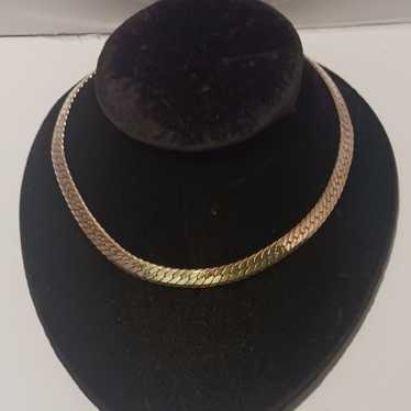 NAPIER HERRINGBONE GOLDTONE NECKLACE - image 1