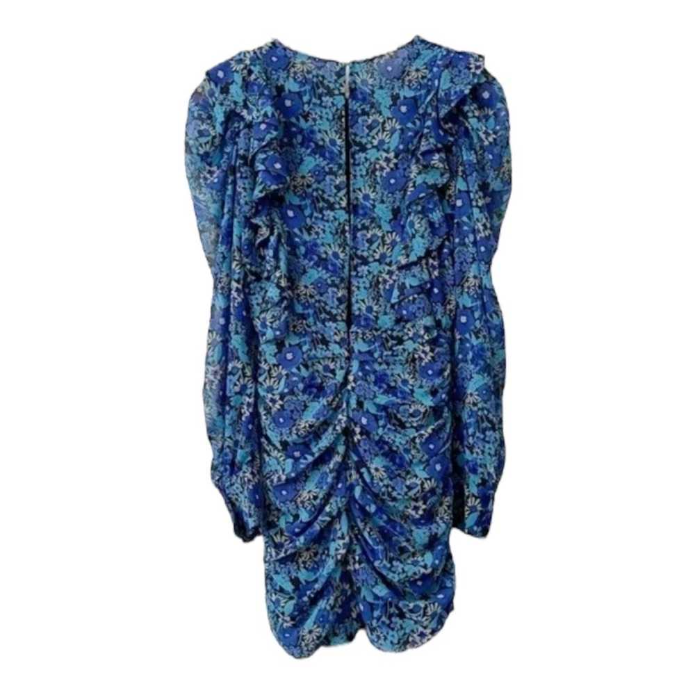 Zara Chiffon Blue Floral Mini Drape Keyhole Back … - image 5