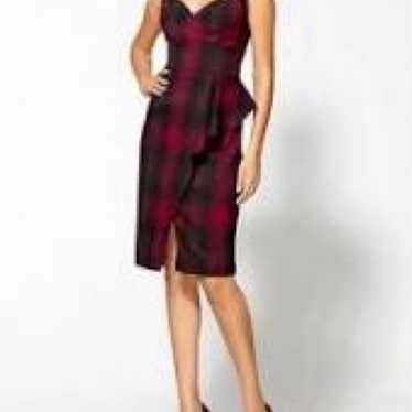 Black Halo Red and Black Plaid Dress 4