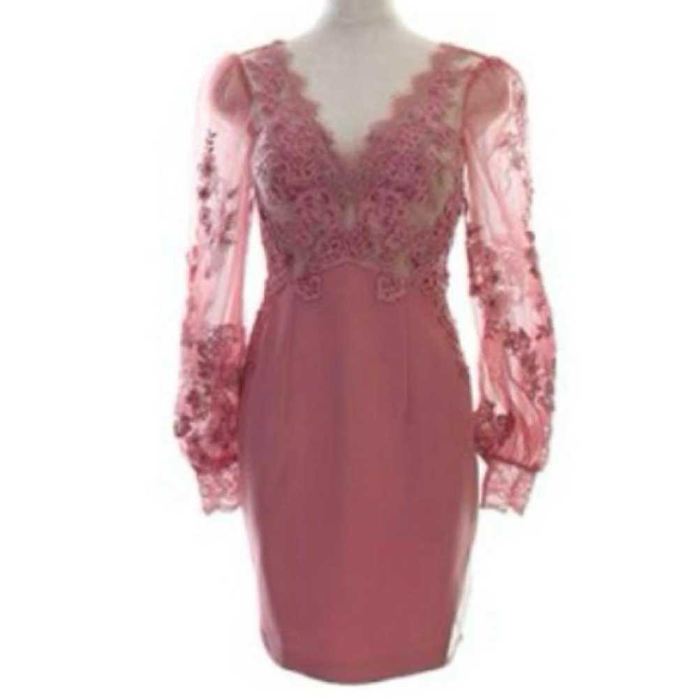 Robe de Fleur Glossy Sheer Pink Long Sleeve Dress… - image 7