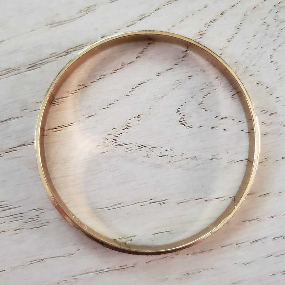 Vintage Monet L Gold Tone Textured Bangle - image 5