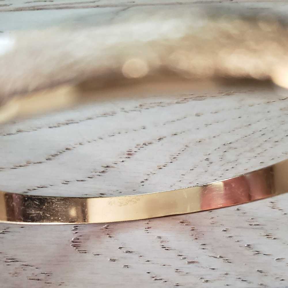 Vintage Monet L Gold Tone Textured Bangle - image 7