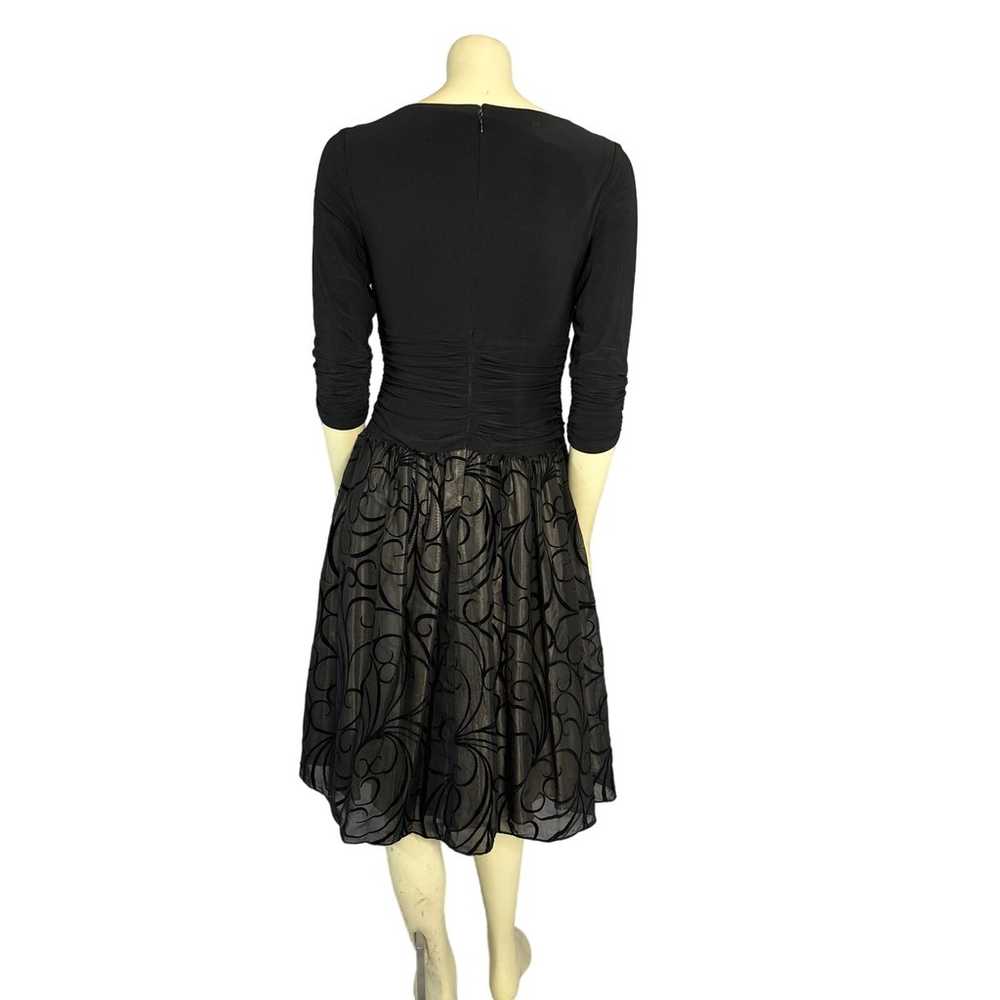 S.L. Fashions Black Ruched Embellished 3/4 Sleeve… - image 3