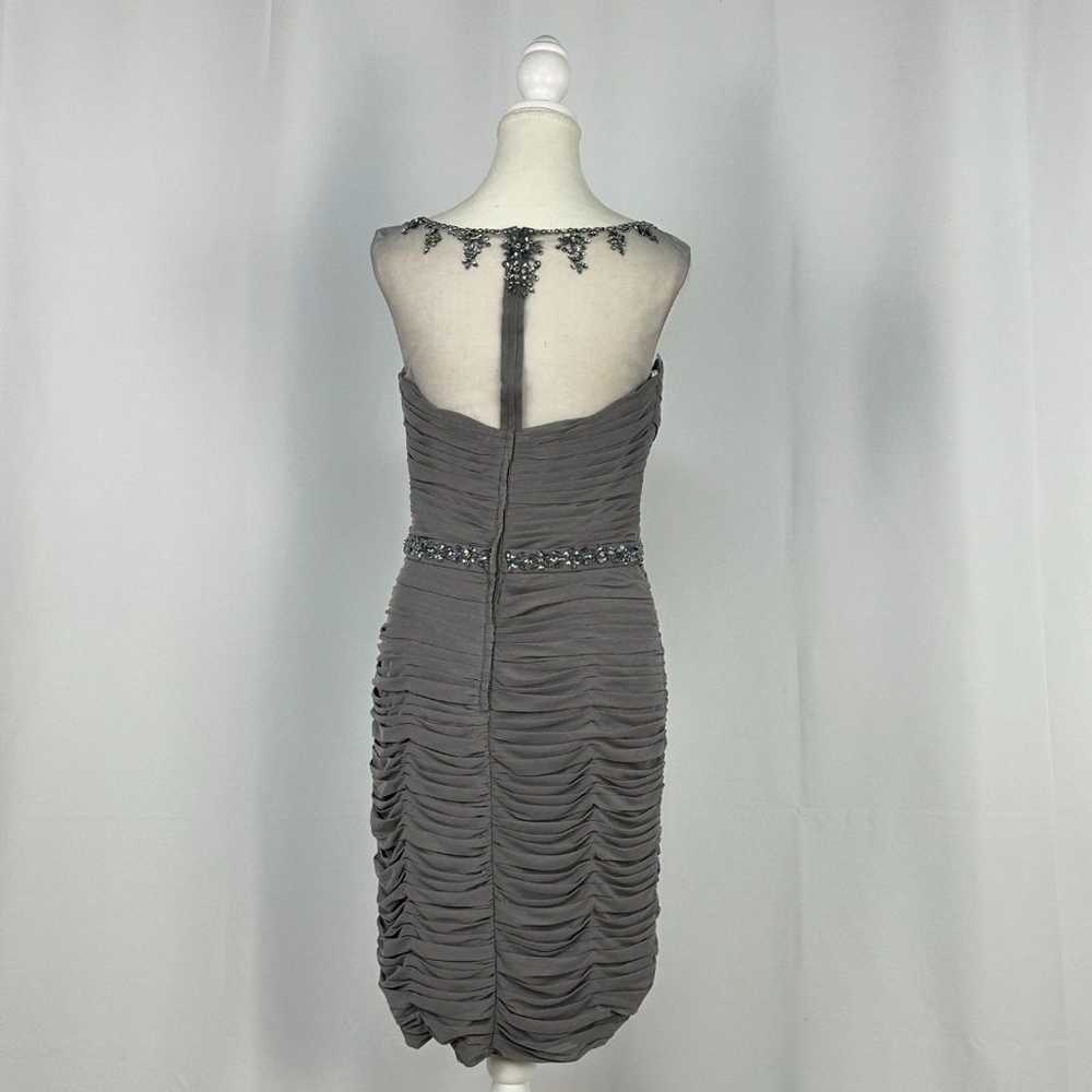 Rina Di Montella Elegant Gray Beaded Ruched Mini … - image 5