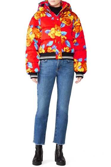 MSGM Cropped Floral Puffer Jacket