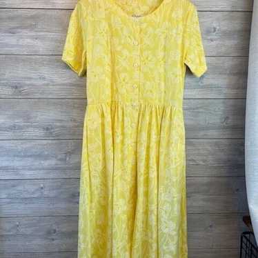 VINTAGE 90's Lilly Pulitzer Size 8 Yellow Iris Flo