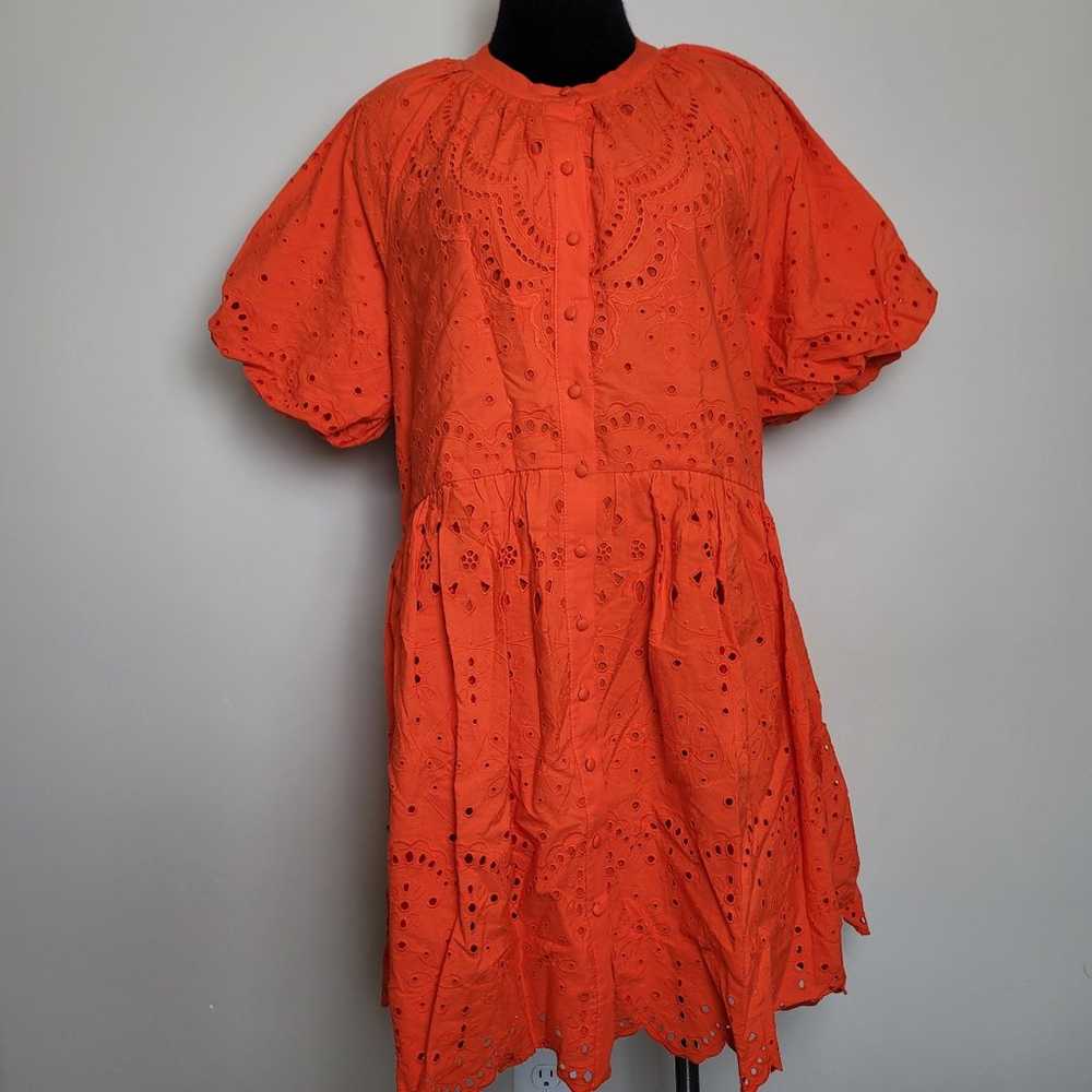 Antonio Melani Orange Flamenco Dress Embroidered … - image 9