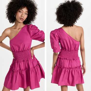 En Saison Celia one shoulder dress magenta pink co