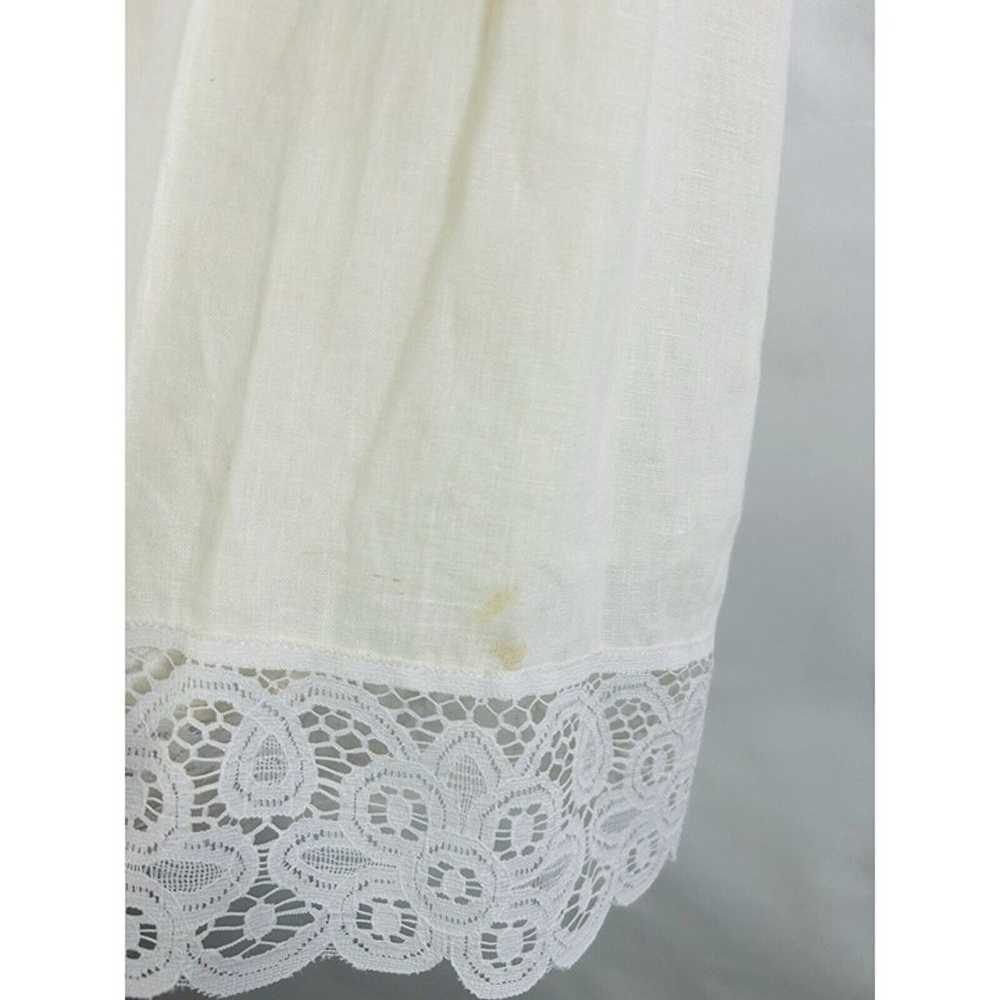 Vintage Y2K Womens 8 Linen Baby Doll Lace Hem Dre… - image 10