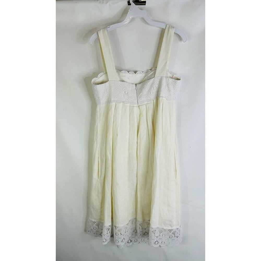 Vintage Y2K Womens 8 Linen Baby Doll Lace Hem Dre… - image 6