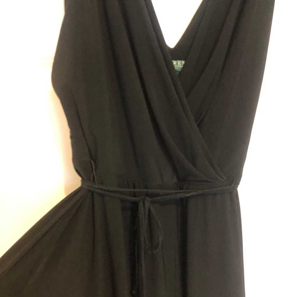 Ralph Lauren authentic v neck a line black dress … - image 3