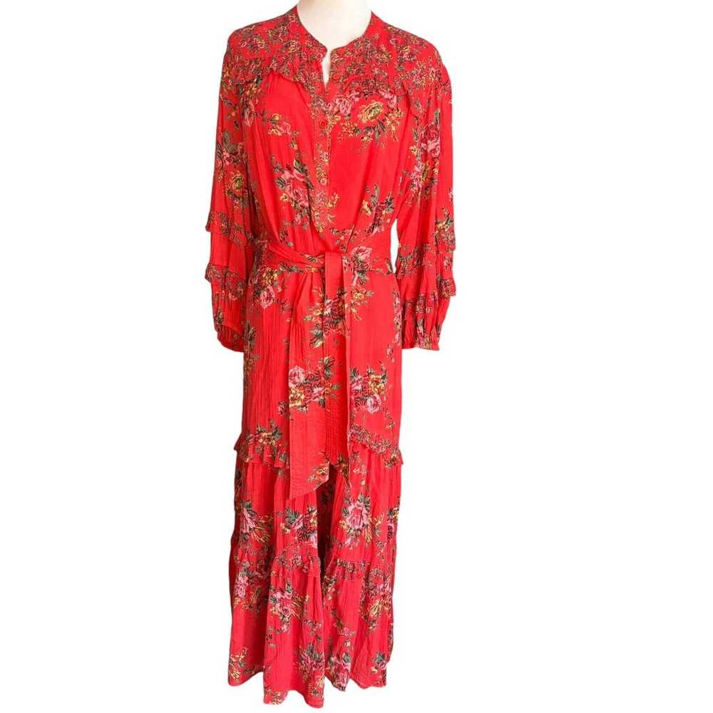 sundays Size Medium Mya Rose Print Floral Maxi Ti… - image 3