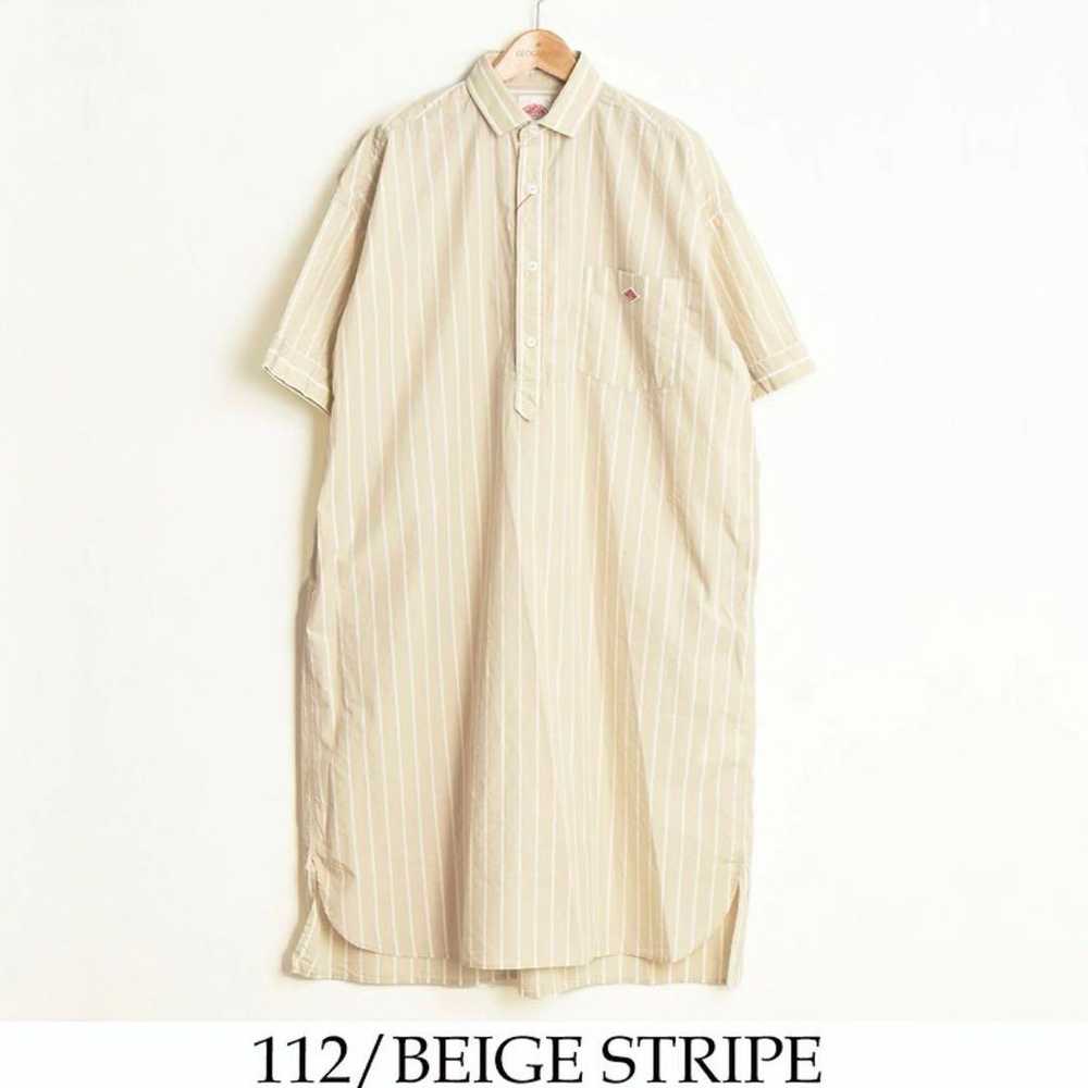 Danton Beige Stripe Short Sleeve Shirt Dress - image 3