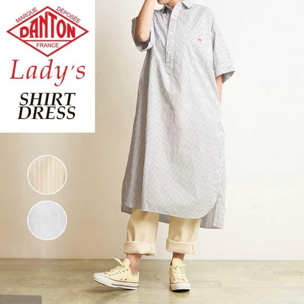 Danton Beige Stripe Short Sleeve Shirt Dress - image 7