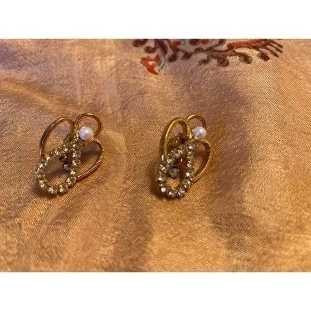 Large vintage angel earrings with rhines - image 4