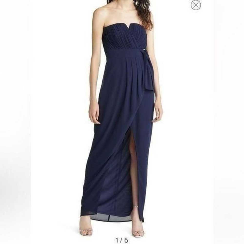 Lulus Easy Elegance Navy Blue Pleated Strapless M… - image 1