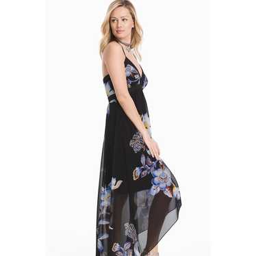 White House black market floral hi lo halter dress