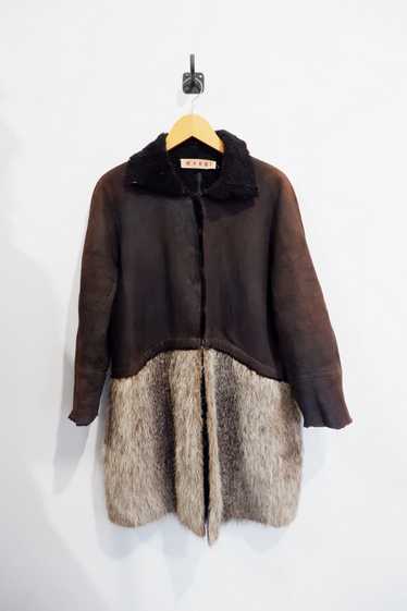 Marni × Mink Fur Coat MARNI Fur Shearling Leather 