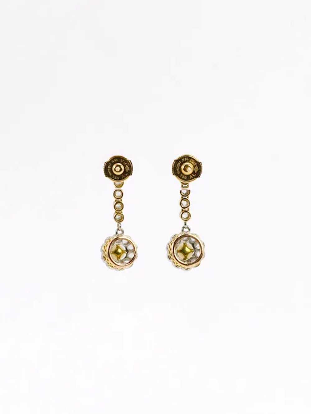 Belle Epoque diamond and pearl dangle earrings - image 3