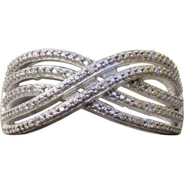 Lovely Diamond Interlaced Sterling Silver 925 Coc… - image 1