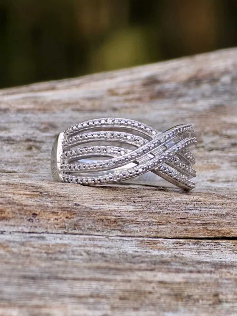 Lovely Diamond Interlaced Sterling Silver 925 Coc… - image 7